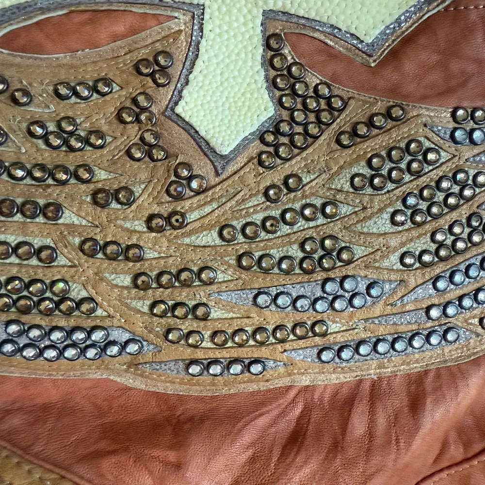 Corral stingray and lamb skin Leather Jacket rare masterpiece - Picture 15 of 16